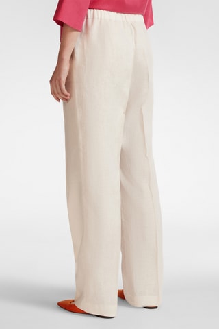 Pantalón relaxed de lino de tiro alto - Blanco
