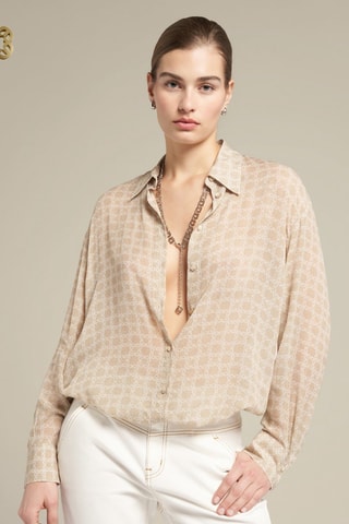 Camisa - Blanco y beige