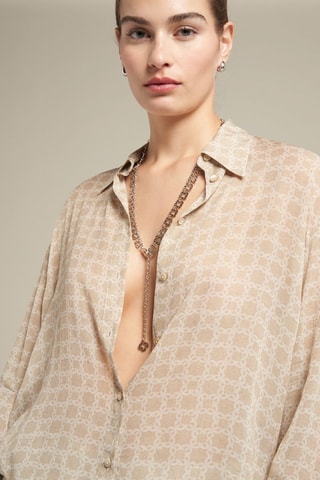 Camisa - Blanco y beige