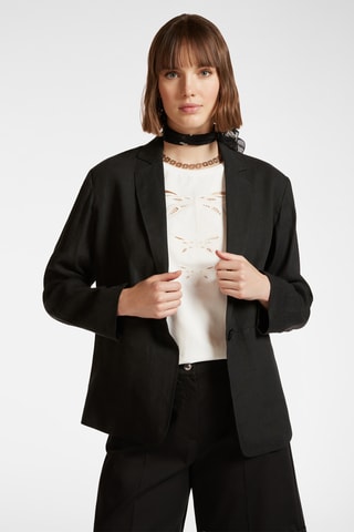 Chaqueta de lino - Negro