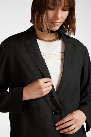 Chaqueta de lino - Negro