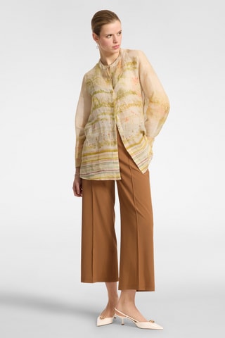 Pantalón recto 7/8 de tiro alto - Naranja