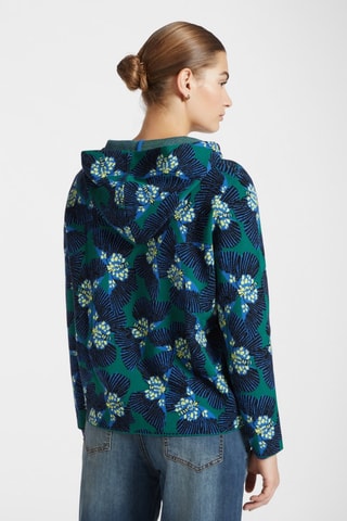 Chaqueta con capucha - Blanco, azul y verde