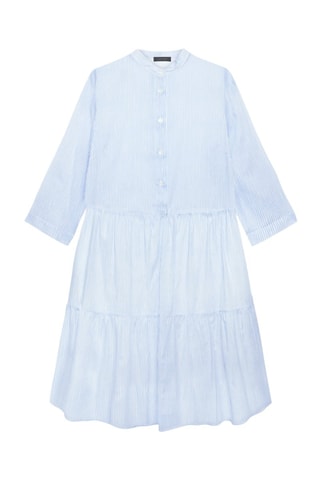Vestido evasé - Blanco y azul