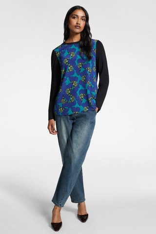 Blusa - Negro, azul y amarillo