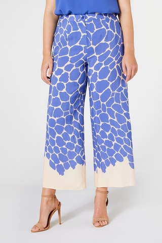 Pantalón wide leg - Blanco y azul
