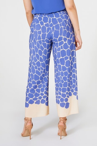 Pantalón wide leg - Blanco y azul