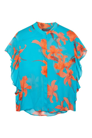 Camisa - Azul y naranja