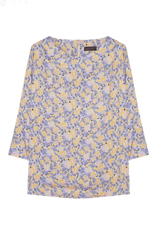 Blusa - Beige y azul
