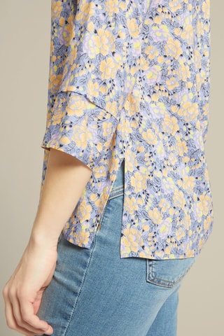 Blusa - Beige y azul