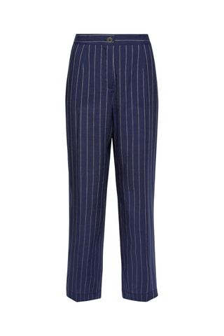 Pantalón regular fit 7/8 de lino de tiro alto - Crudo