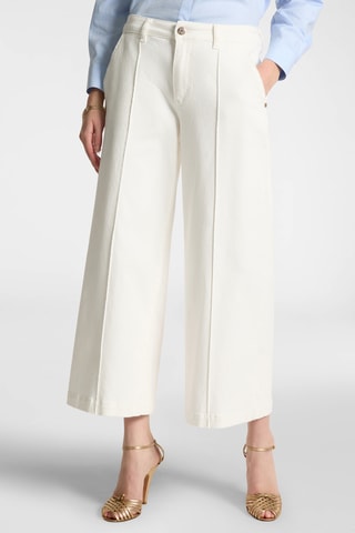 Pantalón wide leg de tiro alto - Blanco