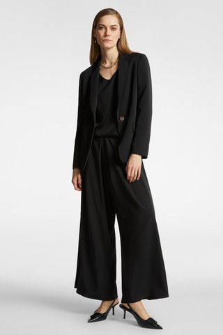 Pantalón wide leg de tiro alto - Negro