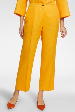 Pantalón recto de lino - Naranja