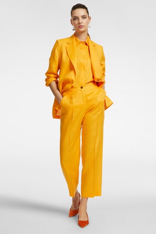 Pantalón recto de lino - Naranja