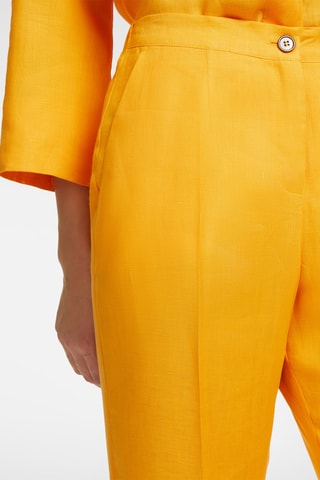 Pantalón recto de lino - Naranja