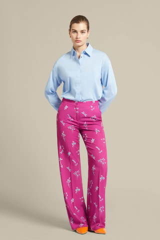 Pantalón ancho de tiro alto - Blanco