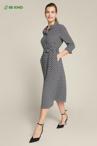 Vestido camisero - Blanco y negro