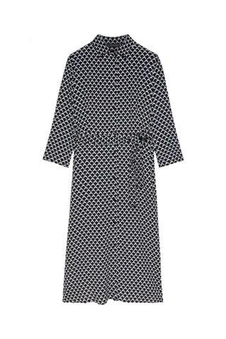 Vestido camisero - Blanco y negro