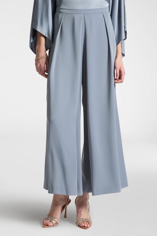 Pantalón wide leg de tiro alto - Gris