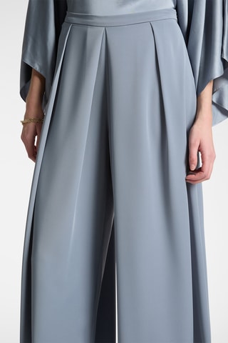 Pantalón wide leg de tiro alto - Gris