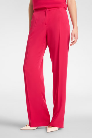 Pantalón recto de tiro alto - Rojo