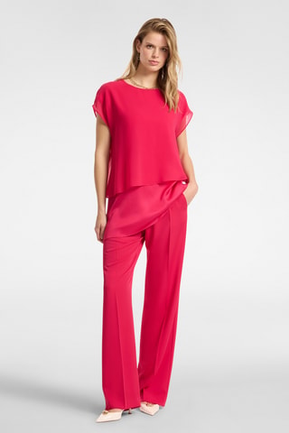 Pantalón recto de tiro alto - Rojo