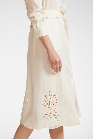 Vestido camisero de lino - Blanco