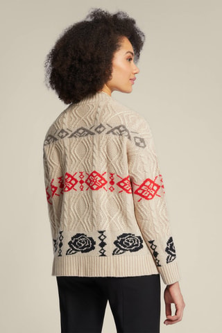 Cárdigan de lana y cachemir - Negro, beige y rojo