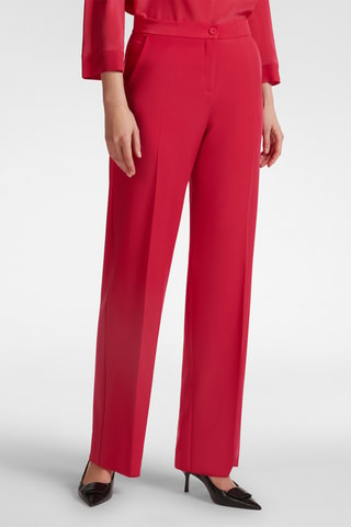Pantalón recto de tiro alto - Rojo