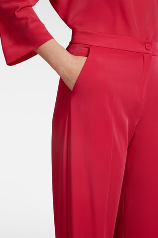 Pantalón recto de tiro alto - Rojo