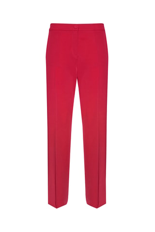 Pantalón recto de tiro alto - Rojo