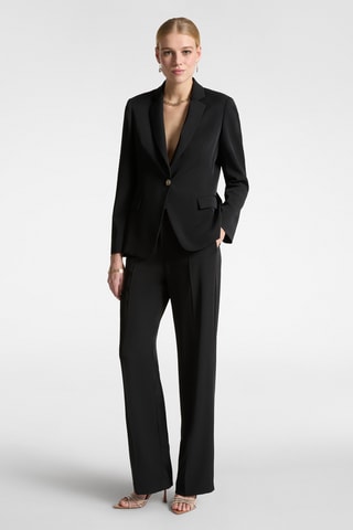 Pantalón recto de tiro alto - Negro