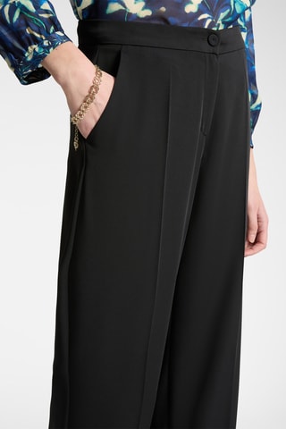 Pantalón recto de tiro alto - Negro