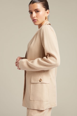 Chaqueta de lino - Beige