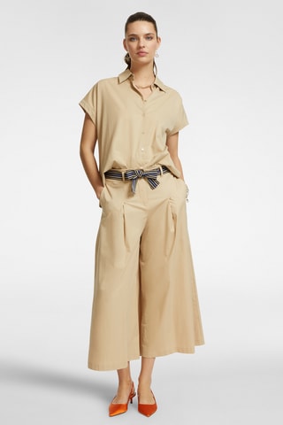 Pantalón ancho 7/8 de tiro alto - Crudo