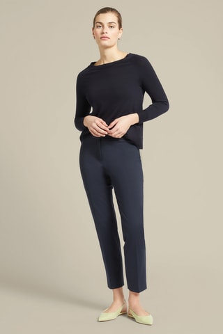 Pantalón slim fit de tiro alto - Azul