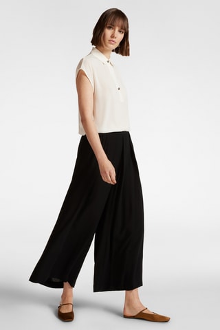 Pantalón ancho de tiro alto - Negro