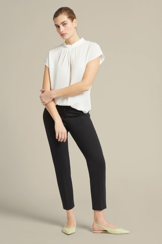 Pantalón slim fit de tiro alto - Negro