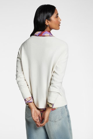 Jersey de lana y pelo de yak - Blanco, marrón y violeta