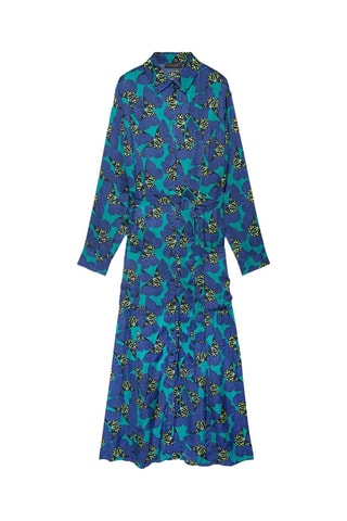 Vestido camisero - Azul y amarillo