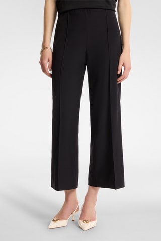 Pantalón recto 7/8 de tiro alto - Negro