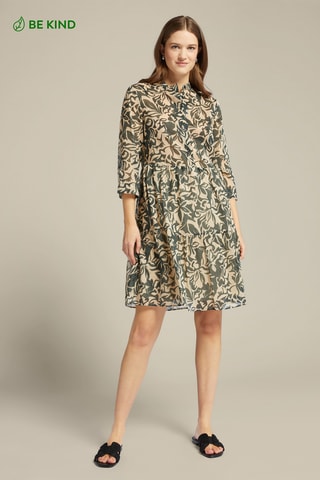 Vestido evasé de algodón orgánico - Multicolor