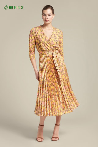 Vestido plisado - Blanco