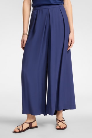 Pantalón wide leg de tiro alto - Azul