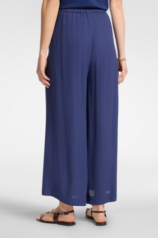 Pantalón wide leg de tiro alto - Azul