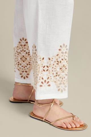 Pantalón de lino - Blanco