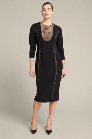 Vestido de tubo - Negro y beige