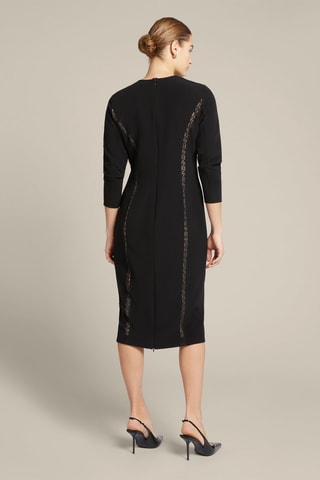 Vestido de tubo - Negro y beige
