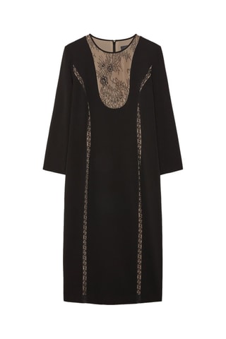 Vestido de tubo - Negro y beige